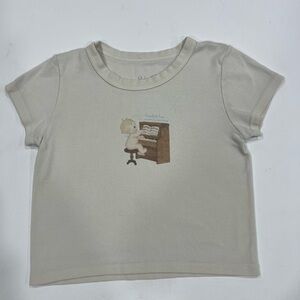 Brandy Melville Cream Piano Graphic Tee